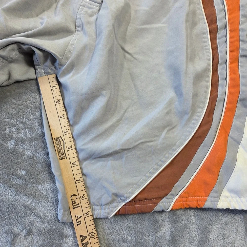 No Boundaries Mens Board Shorts Silver Orange Brown Colorblock 38 Y2k Skater